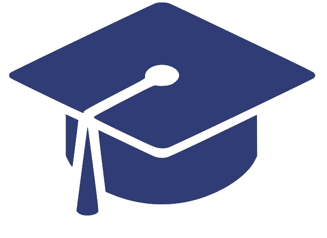 Chapeau de diplômé bleu -